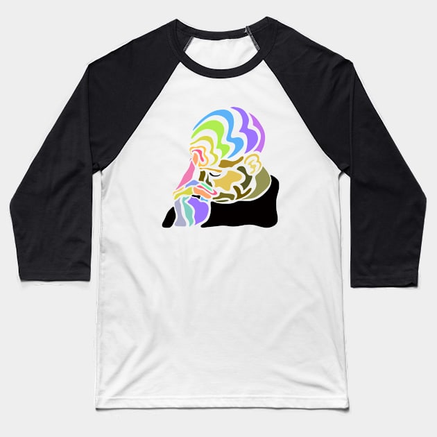 Trippy Mind Meld Design Baseball T-Shirt by jillell